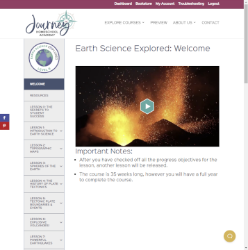 Journey Homeschool Academy: Earth Science Explored B